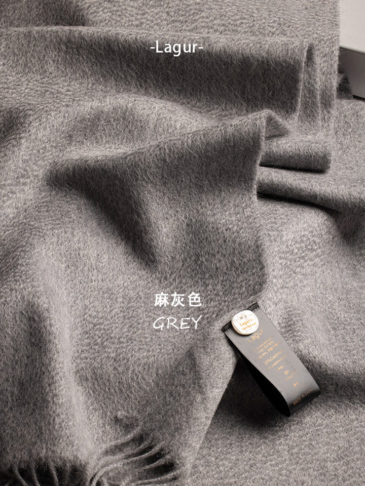 100% Pure Cashmere Water Ripple Solid Scarf | Unisex