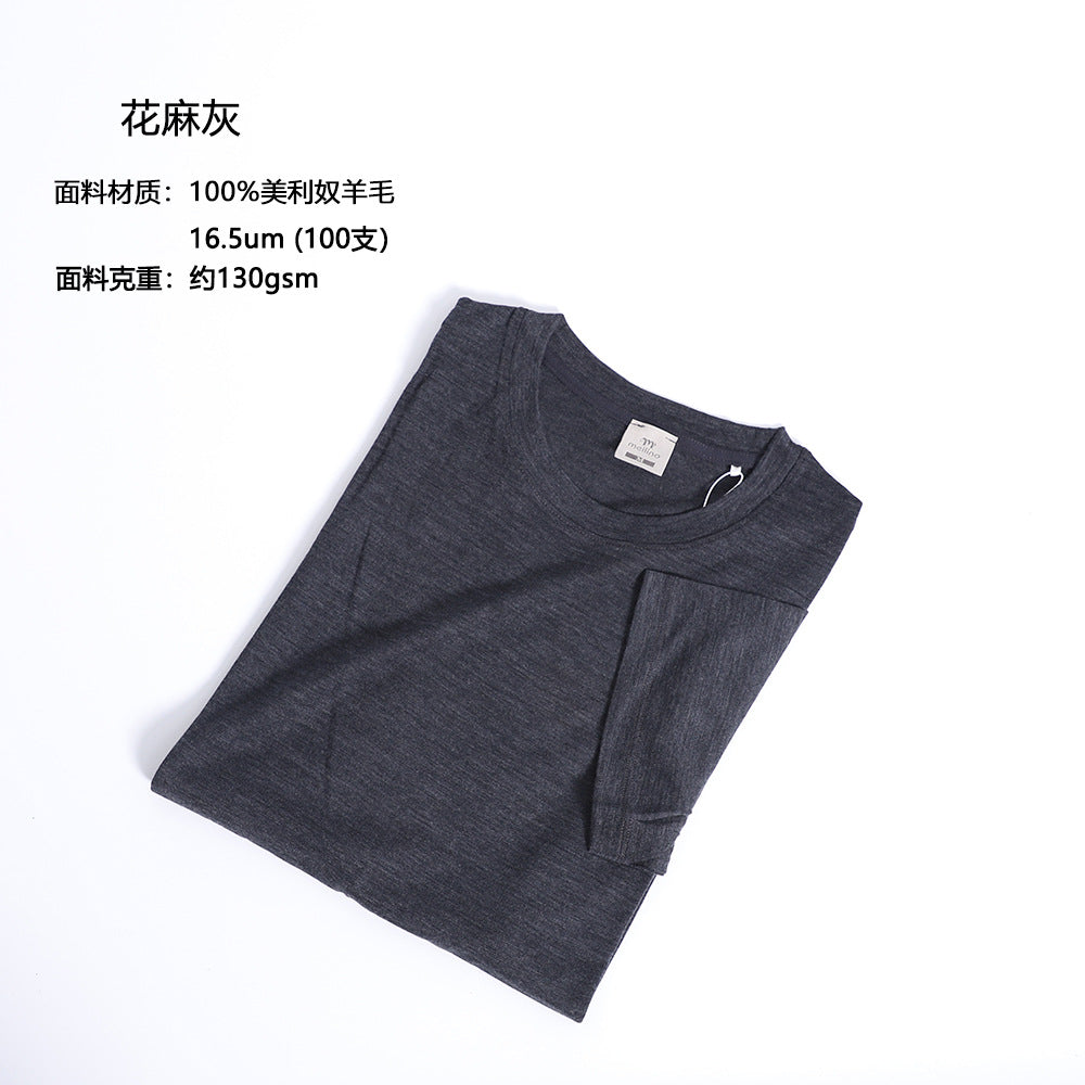 Men Merino Wool T Shirt Quick Dry Outdoor Performance Tee Lightweight Hiking Running Top