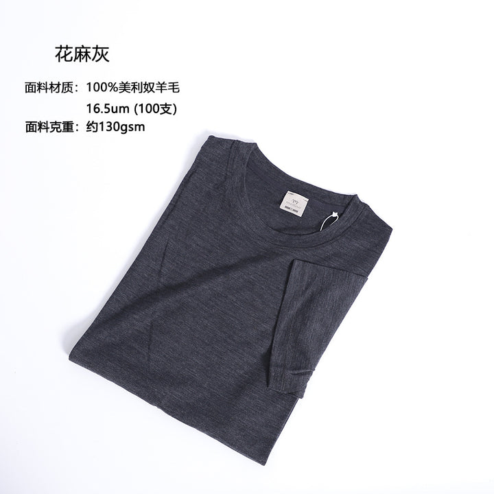 Men Merino Wool T Shirt Quick Dry Outdoor Performance Tee Lightweight Hiking Running Top