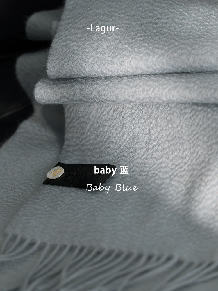 100% Pure Cashmere Water Ripple Solid Scarf | Unisex