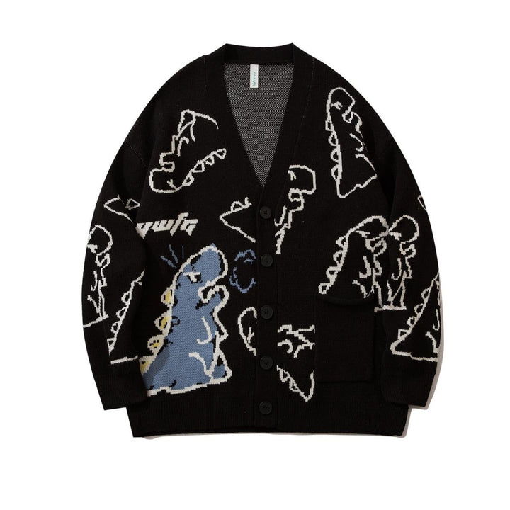 Ins Dinosaur Print Loose Fit Men&