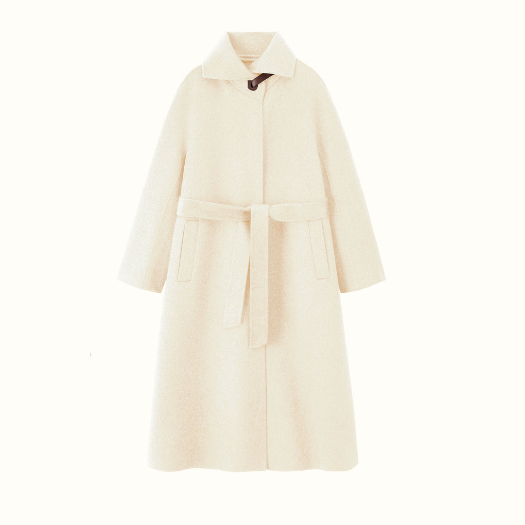 100% Cashmere Double-Sided Long Overcoat - Winter Commuter Coat