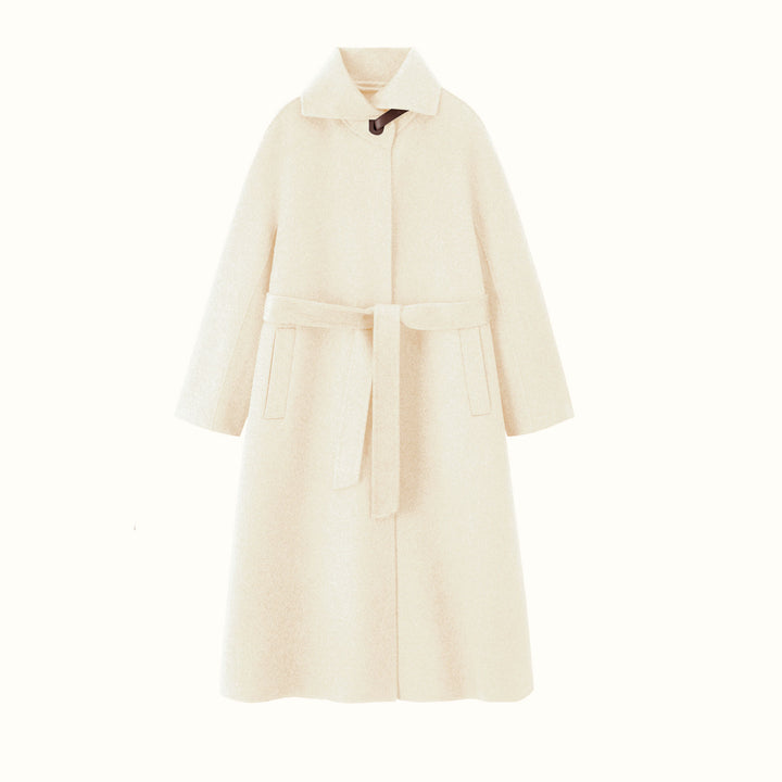 100% Cashmere Double-Sided Long Overcoat - Winter Commuter Coat