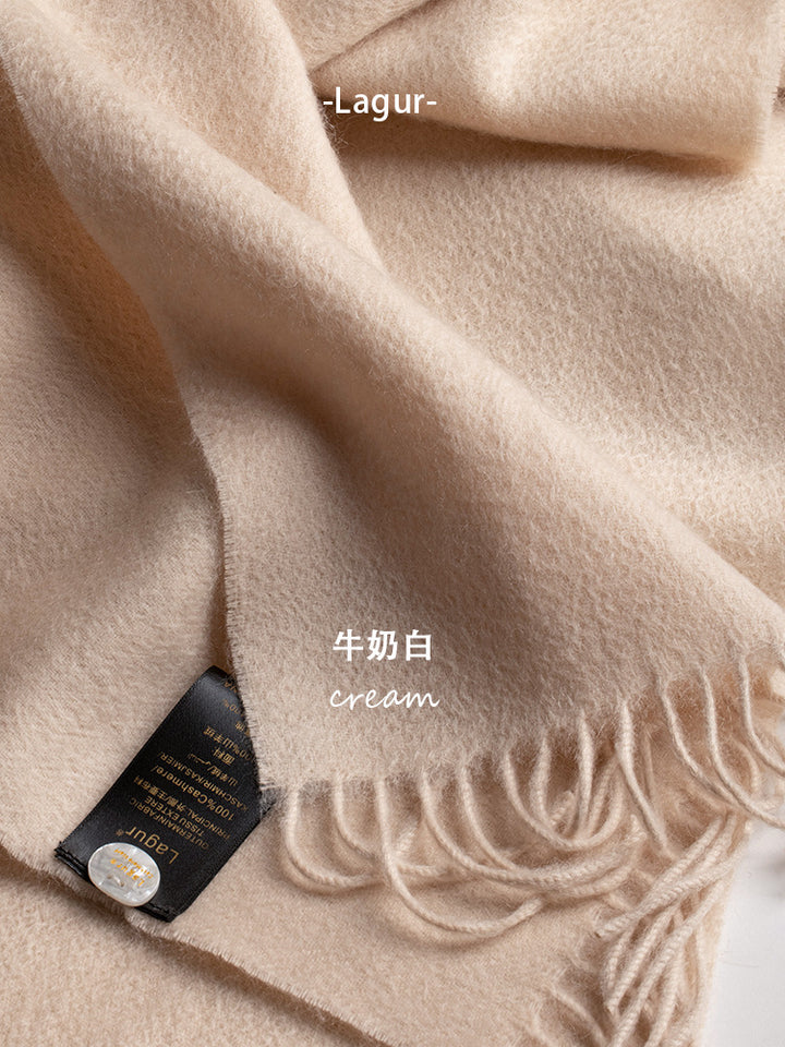 100% Pure Cashmere Water Ripple Solid Scarf | Unisex
