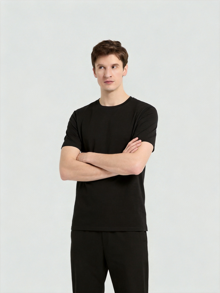 Men Merino Wool T Shirt Quick Dry Outdoor Performance Tee Lightweight Hiking Running Top
