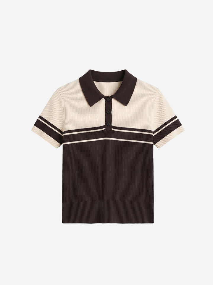 Women’s Contrast Collar Knit Top