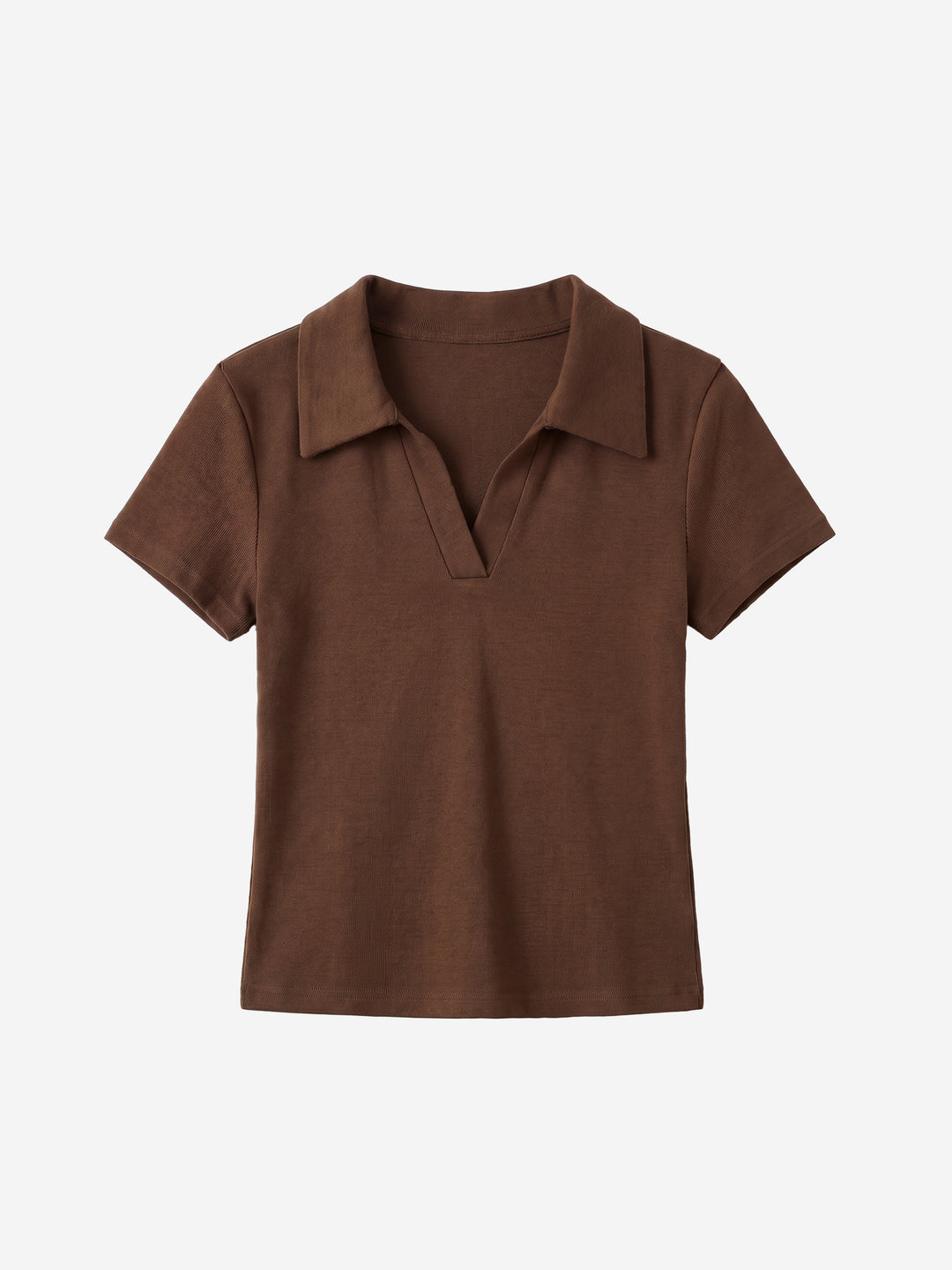 Geripptes, gerafftes, bauchfreies Kurzarm-Top für Damen