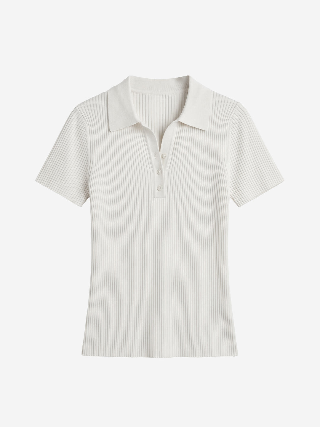 Women’s Ribbed Lapel Short Sleeve Knit Top