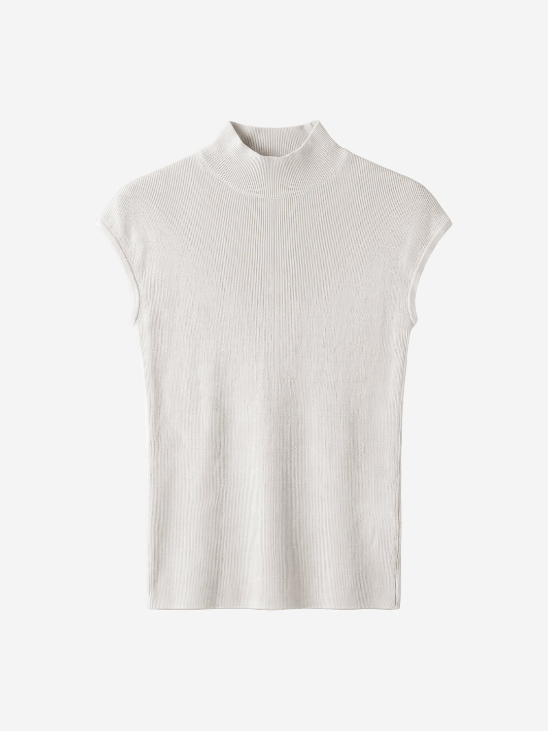 Damen Stricktop aus Wolle mit Mock-Neck und Kappenärmeln
