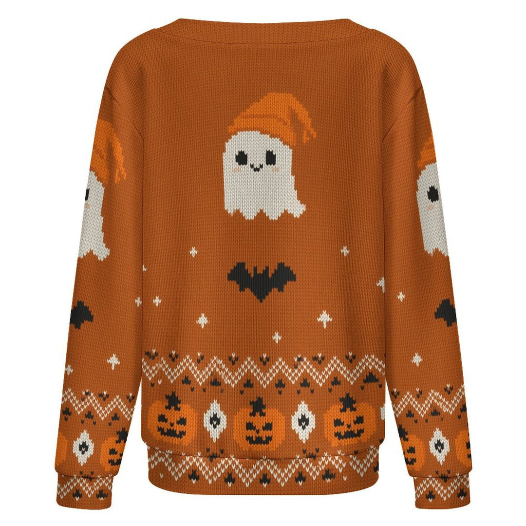 Pumpkin Ghost Bat Print - Women&