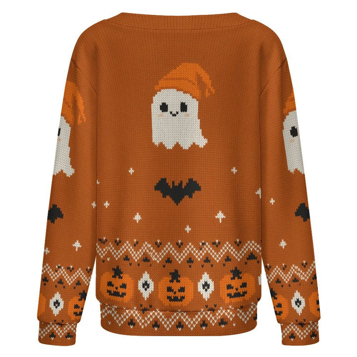 Pumpkin Ghost Bat Print - Women&