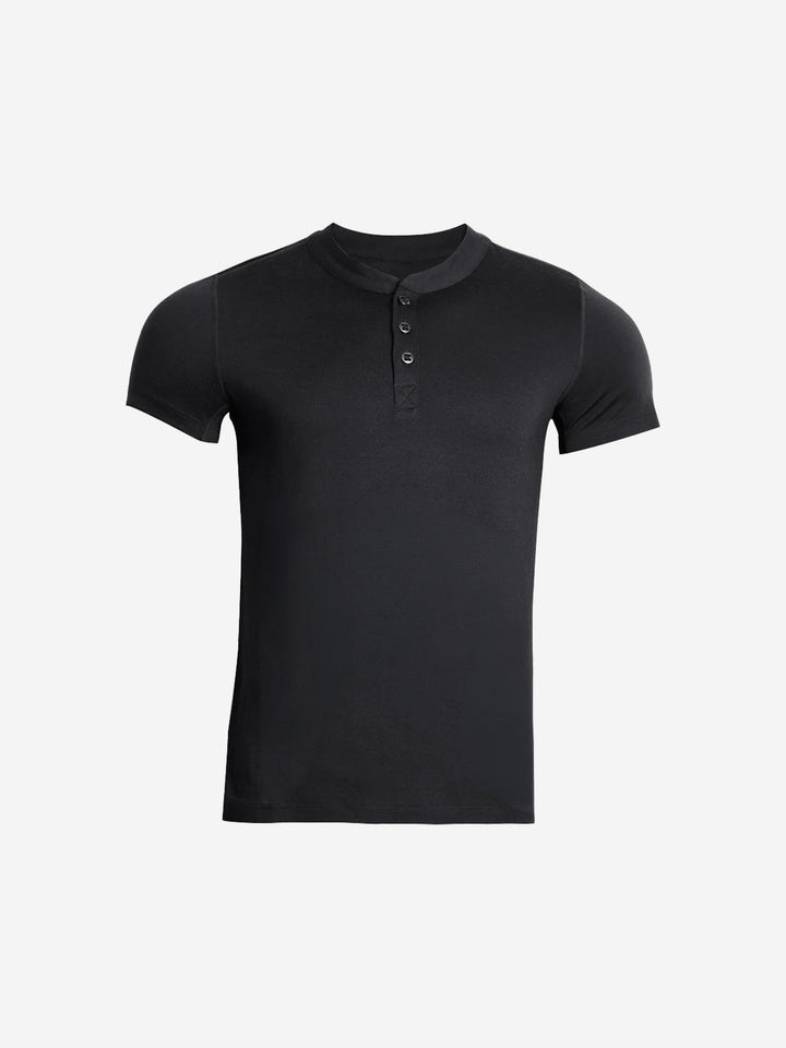 T-shirt Henley en laine mérinos à séchage rapide pour homme, idéal pour la randonnée et les activités de plein air