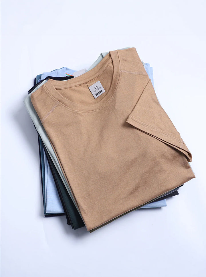 T-shirt de sport pour homme en laine mérinos à séchage rapide - Randonnée, course, respirant