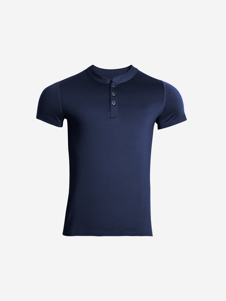T-shirt Henley en laine mérinos à séchage rapide pour homme, idéal pour la randonnée et les activités de plein air